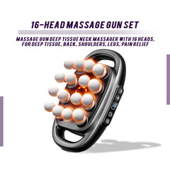16 Head Muscle Massage Gun Deep Tissue Percussion Recovery