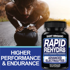 Rapid Rehydr8 Electrolyte Supplements Muscle Endurance Recovery 100 Capsules