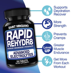Rapid Rehydr8 Electrolyte Supplements Muscle Endurance Recovery 100 Capsules